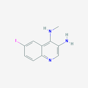 molecular formula C10H10IN3 B13233491 6-Iodo-N4-methylquinoline-3,4-diamine 