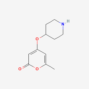 molecular formula C11H15NO3 B13233508 6-methyl-4-(piperidin-4-yloxy)-2H-pyran-2-one 