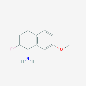 molecular formula C11H14FNO B13233550 2-Fluoro-7-methoxy-1,2,3,4-tetrahydronaphthalen-1-amine 