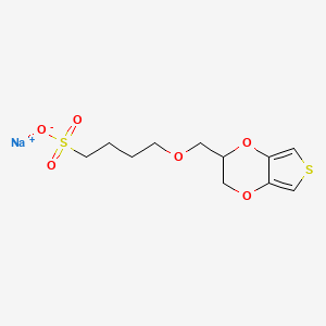 molecular formula C11H15NaO6S2 B1323357 Sodium 4-((2,3-dihydrothieno[3,4-b][1,4]dioxin-2-yl)methoxy)butane-1-sulfonate CAS No. 204444-01-9