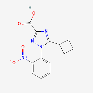 molecular formula C13H12N4O4 B13233606 5-Cyclobutyl-1-(2-nitrophenyl)-1H-1,2,4-triazole-3-carboxylic acid 