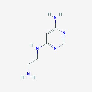 molecular formula C6H11N5 B13233611 N4-(2-Aminoethyl)pyrimidine-4,6-diamine 
