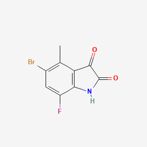 molecular formula C9H5BrFNO2 B13233629 5-Bromo-7-fluoro-4-methyl-2,3-dihydro-1H-indole-2,3-dione 