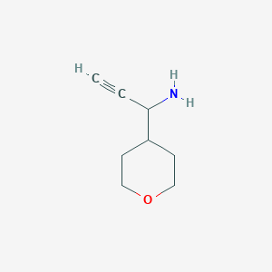 molecular formula C8H13NO B13233648 1-(Oxan-4-yl)prop-2-yn-1-amine 