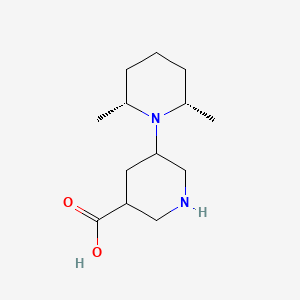 molecular formula C13H24N2O2 B13233682 5-[(2R,6S)-2,6-Dimethylpiperidin-1-yl]piperidine-3-carboxylic acid 