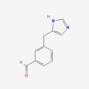 molecular formula C11H10N2O B13233685 3-[(1H-Imidazol-4-yl)methyl]benzaldehyde 