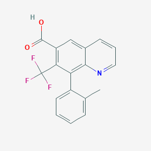 molecular formula C18H12F3NO2 B13233736 8-(2-Methylphenyl)-7-(trifluoromethyl)quinoline-6-carboxylic acid 