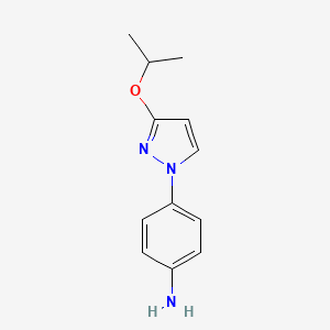 molecular formula C12H15N3O B13233757 4-[3-(Propan-2-yloxy)-1H-pyrazol-1-yl]aniline 