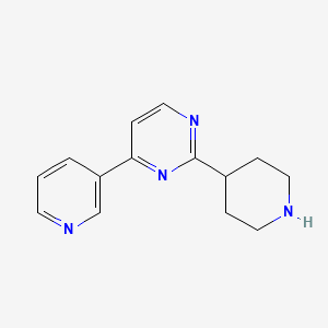 molecular formula C14H16N4 B13233794 2-(Piperidin-4-yl)-4-(pyridin-3-yl)pyrimidine 