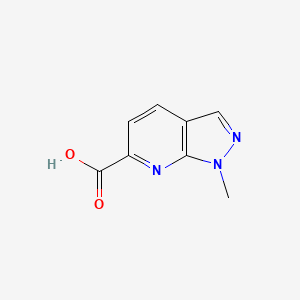 molecular formula C8H7N3O2 B13233801 1-methyl-1H-pyrazolo[3,4-b]pyridine-6-carboxylic acid 