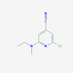 molecular formula C9H10ClN3 B13233824 2-Chloro-6-[ethyl(methyl)amino]pyridine-4-carbonitrile 