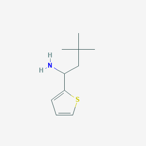molecular formula C10H17NS B13233847 3,3-Dimethyl-1-(thiophen-2-yl)butan-1-amine 