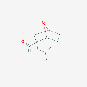 molecular formula C11H18O2 B13233859 2-(2-Methylpropyl)-7-oxabicyclo[2.2.1]heptane-2-carbaldehyde 