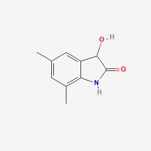 molecular formula C10H11NO2 B13233923 3-Hydroxy-5,7-dimethyl-2,3-dihydro-1H-indol-2-one 