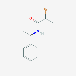 molecular formula C11H14BrNO B13233945 2-Bromo-N-[(1R)-1-phenylethyl]propanamide 