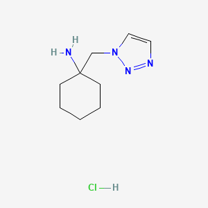 molecular formula C9H17ClN4 B13233954 1-((1H-1,2,3-triazol-1-yl)methyl)cyclohexan-1-amine hydrochloride 