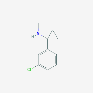 molecular formula C10H12ClN B13233963 1-(3-chlorophenyl)-N-methylcyclopropan-1-amine 
