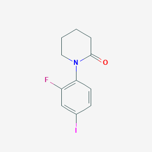 molecular formula C11H11FINO B13234005 1-(2-Fluoro-4-iodophenyl)piperidin-2-one 