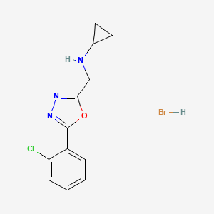 molecular formula C12H13BrClN3O B13234006 N-{[5-(2-chlorophenyl)-1,3,4-oxadiazol-2-yl]methyl}cyclopropanamine hydrobromide 