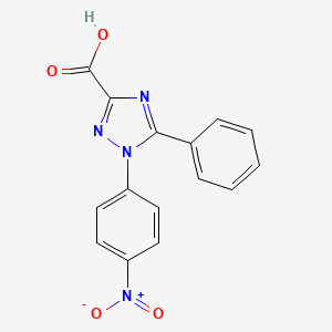 molecular formula C15H10N4O4 B13234022 1-(4-Nitrophenyl)-5-phenyl-1,2,4-triazole-3-carboxylic acid 
