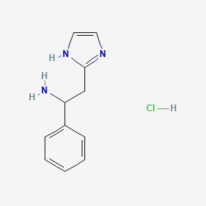 molecular formula C11H14ClN3 B13234027 2-(1H-imidazol-2-yl)-1-phenylethan-1-amine hydrochloride CAS No. 1170087-60-1