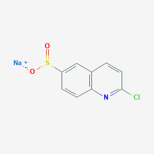 molecular formula C9H5ClNNaO2S B13234041 Sodium 2-chloroquinoline-6-sulfinate 