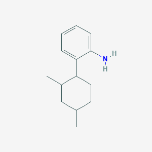 molecular formula C14H21N B13234061 2-(2,4-Dimethylcyclohexyl)aniline 