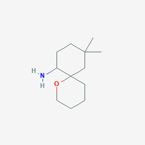 molecular formula C12H23NO B13234069 10,10-Dimethyl-1-oxaspiro[5.5]undecan-7-amine 