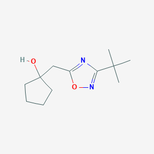 molecular formula C12H20N2O2 B13234071 1-[(3-tert-Butyl-1,2,4-oxadiazol-5-yl)methyl]cyclopentan-1-ol 