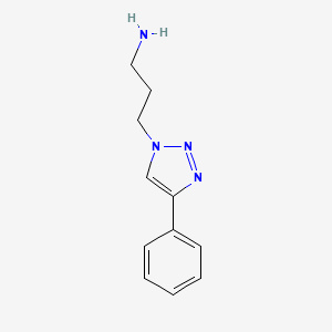 molecular formula C11H14N4 B13234080 3-(4-Phenyl-1H-1,2,3-triazol-1-YL)propan-1-amine 