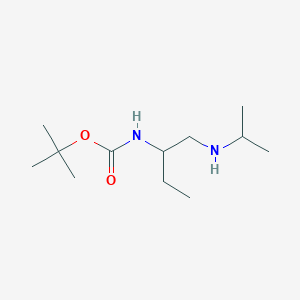 molecular formula C12H26N2O2 B13234087 tert-Butyl N-{1-[(propan-2-yl)amino]butan-2-yl}carbamate 