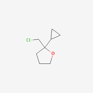 molecular formula C8H13ClO B13234111 2-(Chloromethyl)-2-cyclopropyloxolane 