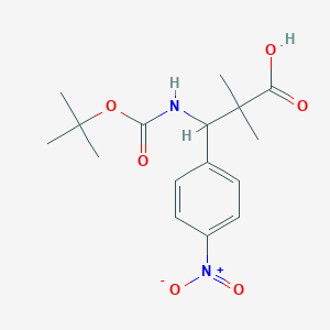molecular formula C16H22N2O6 B13234142 3-{[(Tert-butoxy)carbonyl]amino}-2,2-dimethyl-3-(4-nitrophenyl)propanoic acid 