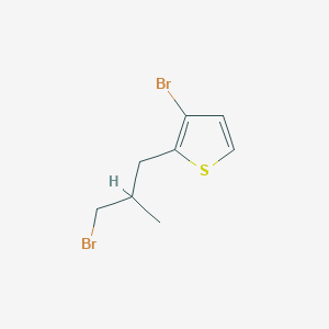 molecular formula C8H10Br2S B13234187 3-Bromo-2-(3-bromo-2-methylpropyl)thiophene 