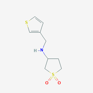 molecular formula C9H13NO2S2 B13234198 3-((Thiophen-3-ylmethyl)amino)tetrahydrothiophene 1,1-dioxide 
