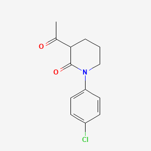 molecular formula C13H14ClNO2 B13234209 3-Acetyl-1-(4-chlorophenyl)piperidin-2-one 