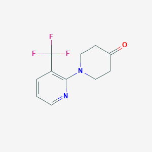 molecular formula C11H11F3N2O B1323423 1-(3-(三氟甲基)吡啶-2-基)哌啶-4-酮 CAS No. 801306-55-8