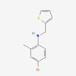 molecular formula C12H12BrNS B13234265 4-bromo-2-methyl-N-(thiophen-2-ylmethyl)aniline 