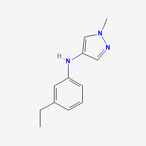 molecular formula C12H15N3 B13234266 N-(3-Ethylphenyl)-1-methyl-1H-pyrazol-4-amine 