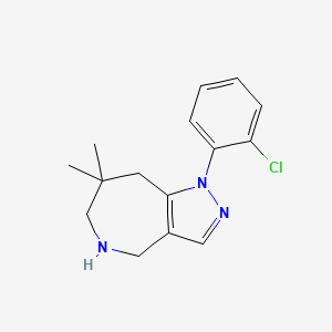 molecular formula C15H18ClN3 B13234304 1-(2-Chlorophenyl)-7,7-dimethyl-1H,4H,5H,6H,7H,8H-pyrazolo[4,3-c]azepine 