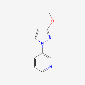 molecular formula C9H9N3O B13234313 3-(3-Methoxy-1H-pyrazol-1-yl)pyridine 