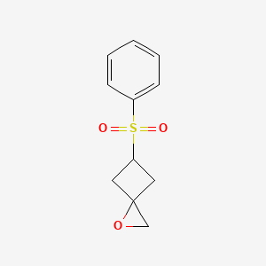 molecular formula C11H12O3S B13234319 5-(Benzenesulfonyl)-1-oxaspiro[2.3]hexane 