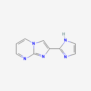 molecular formula C9H7N5 B13234327 2-{imidazo[1,2-a]pyrimidin-2-yl}-1H-imidazole 