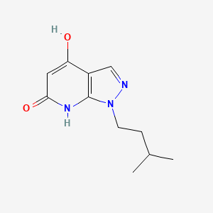 molecular formula C11H15N3O2 B13234332 1-(3-Methylbutyl)-1H-pyrazolo[3,4-b]pyridine-4,6-diol 