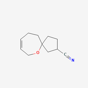 molecular formula C11H15NO B13234348 6-Oxaspiro[4.6]undec-8-ene-2-carbonitrile 