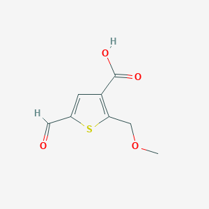 molecular formula C8H8O4S B13234377 5-Formyl-2-(methoxymethyl)thiophene-3-carboxylic acid 