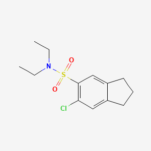 molecular formula C13H18ClNO2S B13234389 6-Chloro-N,N-diethyl-2,3-dihydro-1H-indene-5-sulfonamide 