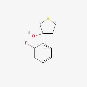 molecular formula C10H11FOS B13234396 3-(2-Fluorophenyl)thiolan-3-ol 