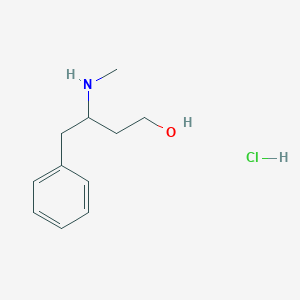 molecular formula C11H18ClNO B13234401 3-(Methylamino)-4-phenylbutan-1-ol hydrochloride 