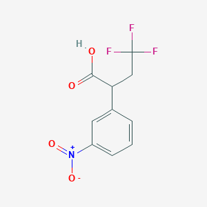 molecular formula C10H8F3NO4 B13234417 4,4,4-Trifluoro-2-(3-nitrophenyl)butanoic acid 